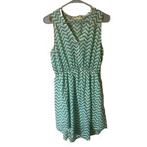 Everly Womens Mint Green Stripe Dress So cute  Medium Stripes 10/12 M